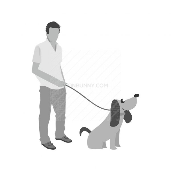 600x600 Walking Dog Greyscale Icon