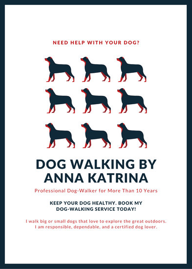 393x550 Customize Dog Walker Flyer Templates Online