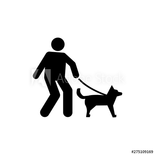 500x500 Dog, Walk, Man, Volunteer Icon Element Of Volunteer Pictogram