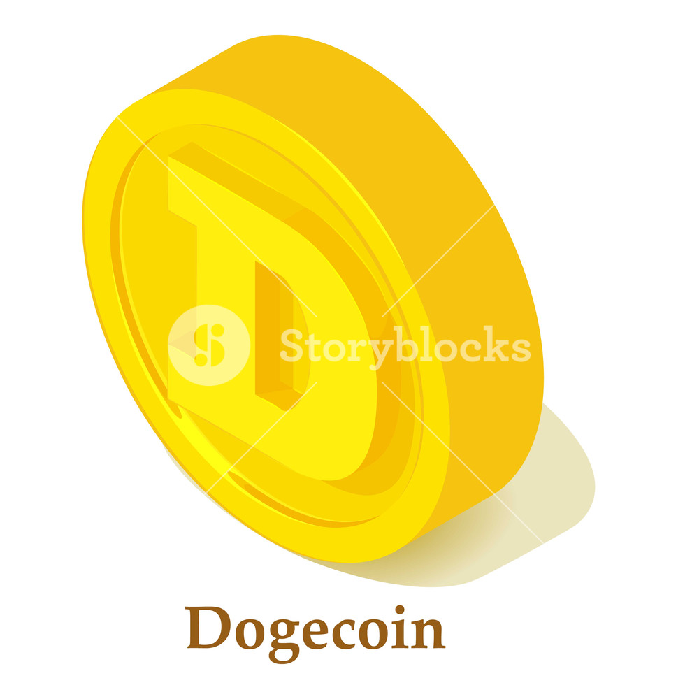 1000x1000 Dogecon Isometric Illustration Of Dogecoin Vector Icon