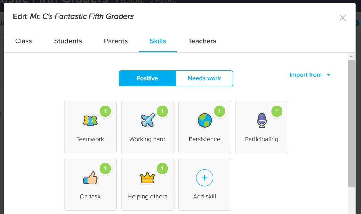 1231x728 Customize, Add, And Edit Skills Classdojo Helpdesk