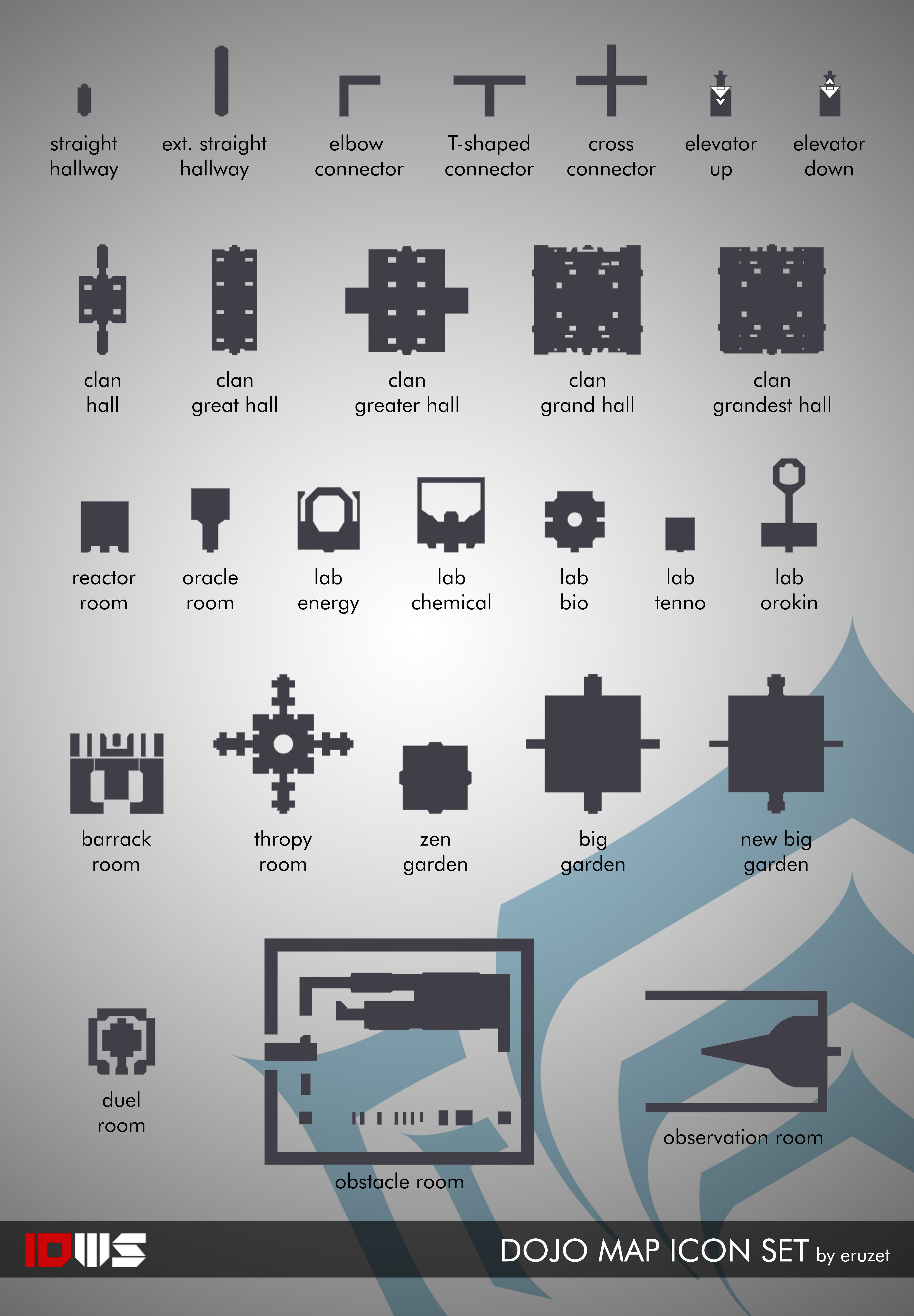 4368x6291 Dojo Map Icon Set