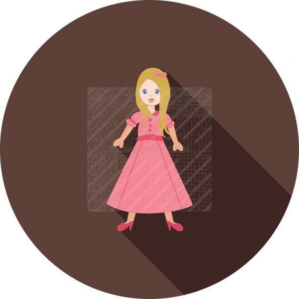 600x600 Barbie Doll Flat Shadowed Icon