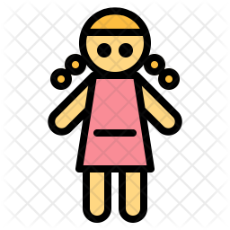 256x256 Doll Icon Of Colored Outline Style