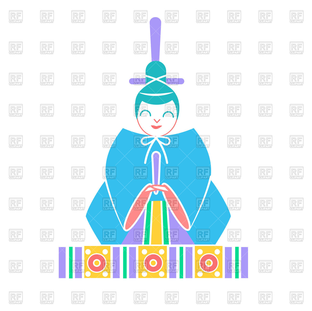 1200x1195 Japanese Emperor Doll Icon In Linear Style Vector Image Of People