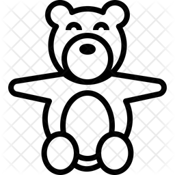 256x256 Teddy Doll Icon Of Line Style