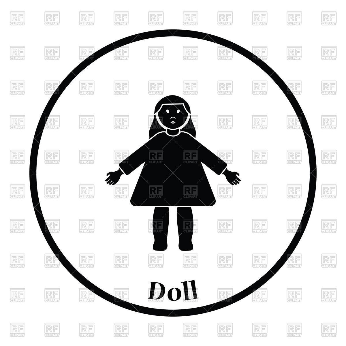 1200x1200 Thin Circle Design Of Doll Toy Icon Vector Image Of Icons