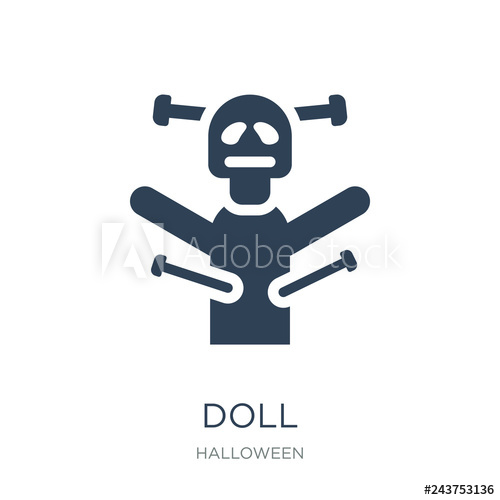 500x500 Doll Icon Vector On White Background, Doll Trendy Filled Icons F