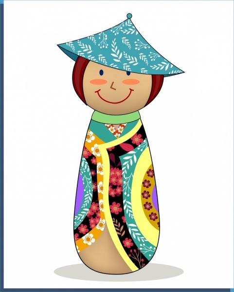 481x600 Balance Doll Icon Traditional Japanese Costume Style Decor Free