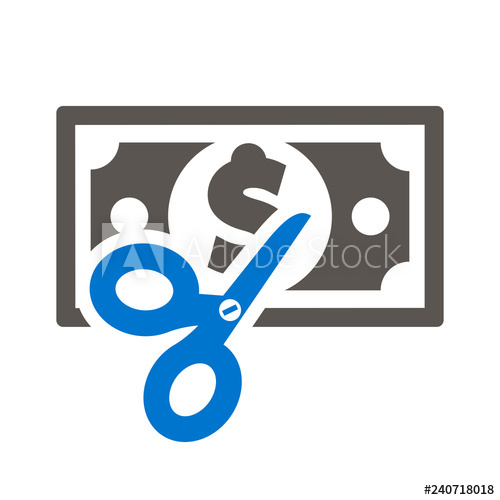 500x500 Scissors Cut Dollar Bill Icon Vector Discount Logo Sell Sale