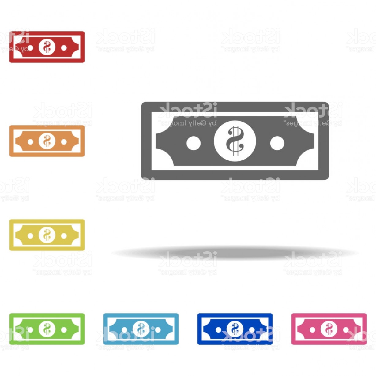 1228x1228 Dollar Bill Icon Elements Of Banking In Multi Color Style Icons