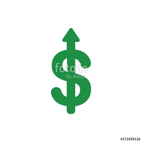 500x500 Flat Design Style Vector Concept Of Dollar Symbol Icon With Arrow