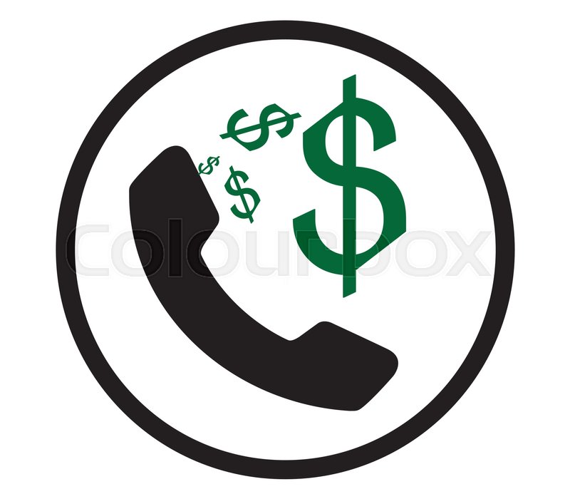 800x700 Phone And Dollar Sign Icon, Stock Vector Colourbox