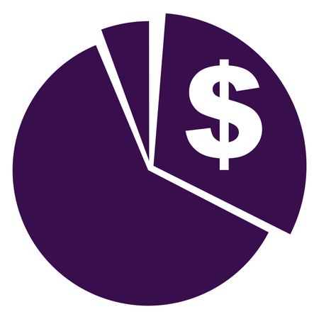 450x450 Vector Illustration Of Pie Chart With Dollar Symbol Icon In Purple