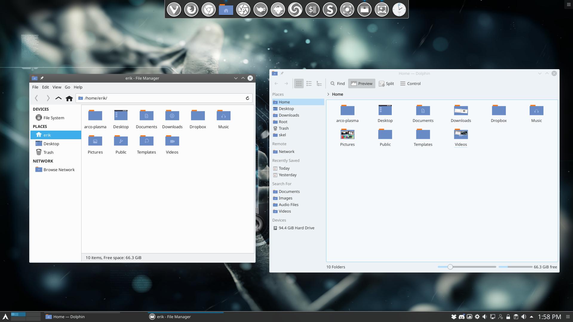 1919x1080 Setting Icons In Dolphin And Thunar Filemanager Why Is Thunar