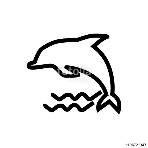 500x500 Jumping Dolphin Vector Icon, Symbol Of Dolphin In The Air Simple