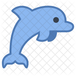 256x256 Dolphn Of Colored Outline Style