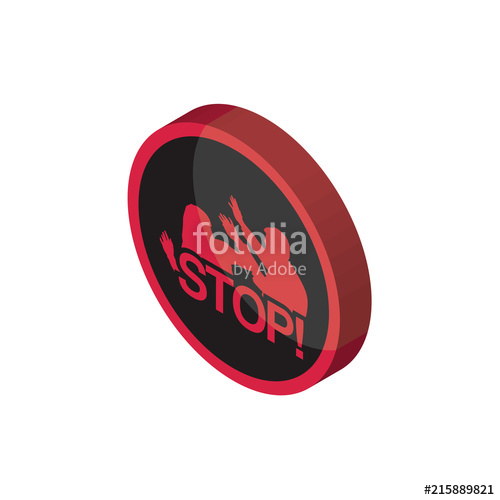 500x500 Domestic Violence Isometric Right Top View Icon Stock Image