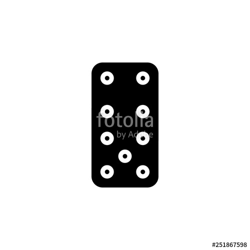 500x500 Domino Icon Vector Domino Vector Design Sign Design Flat Style