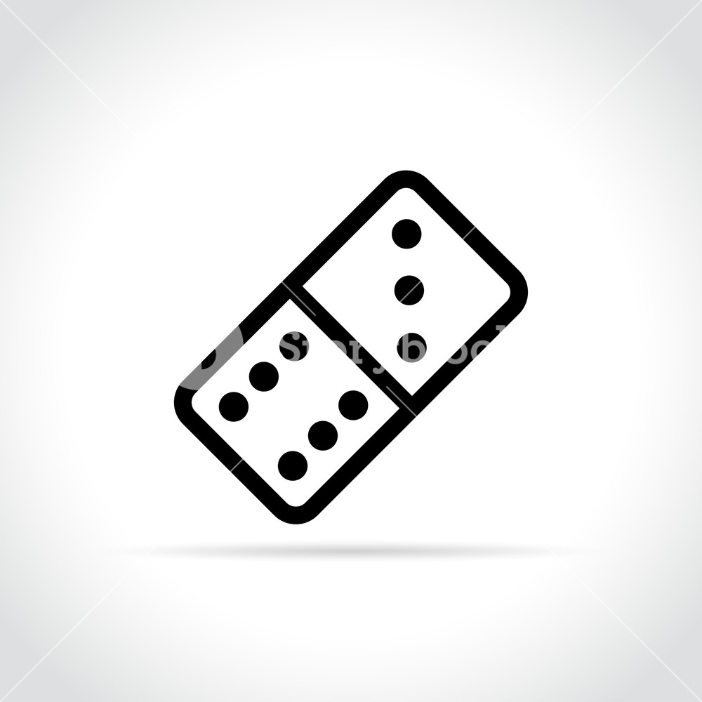 1000x1000 Illustration Of Domino Icon On White Background Royalty Free Stock