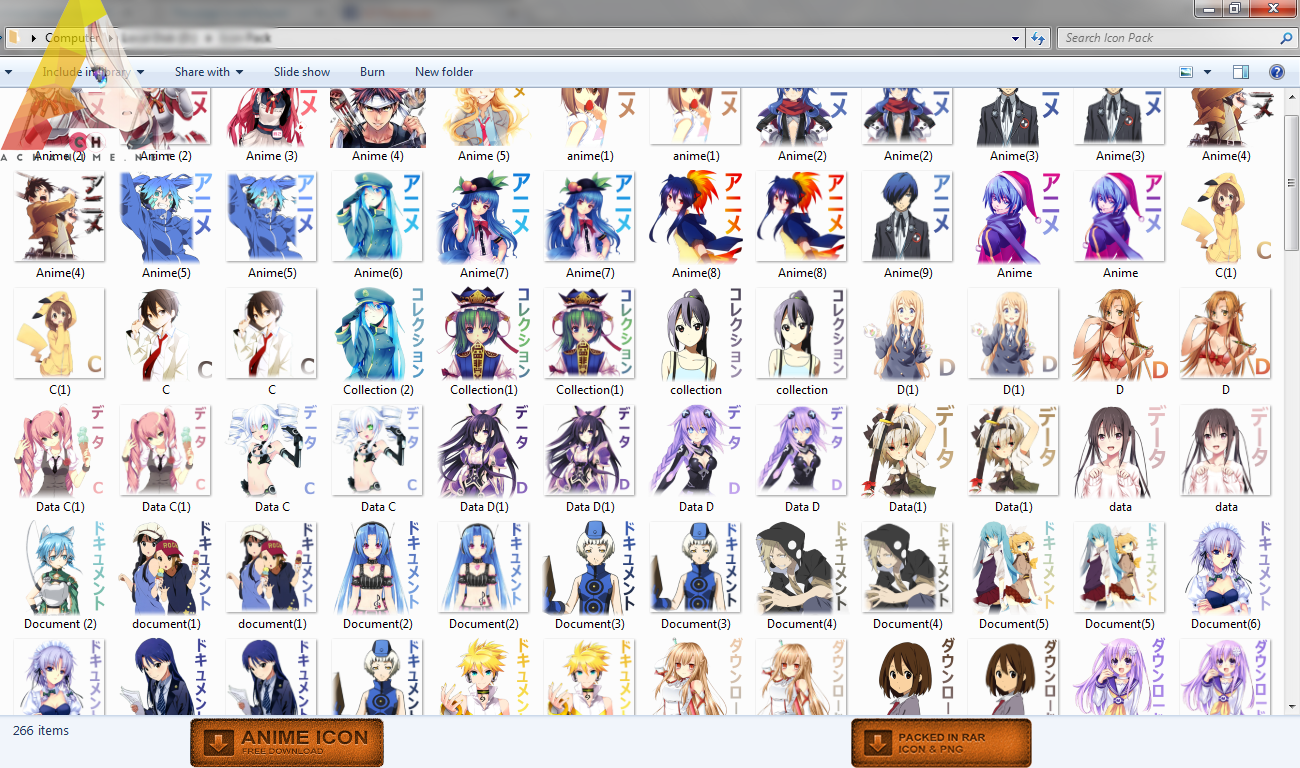 1300x768 Folder Icon Anime Pack Achanime