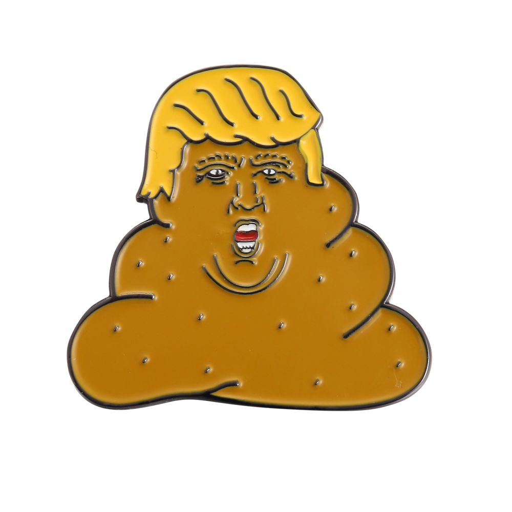 1000x1000 Donald Trump Poop Emoji Funny Lapel Pns In Pins Badges