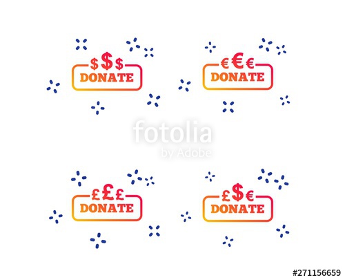 500x405 Donate Money Icons Dollar, Euro And Pounds Symbols Multicurrency