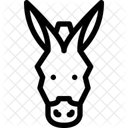 256x256 Donkey Icon Of Line Style