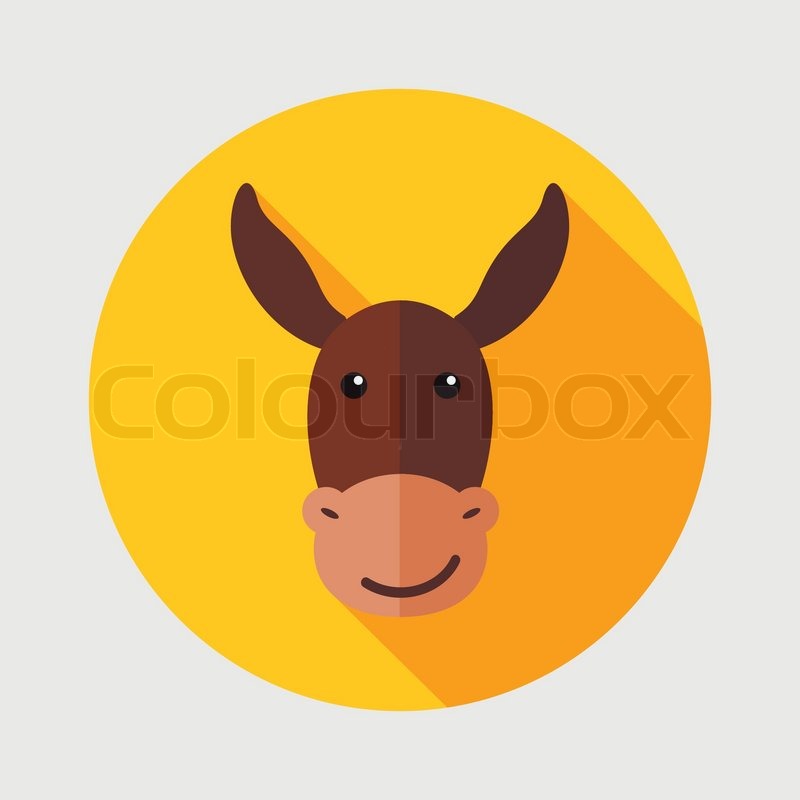 800x800 Donkey Flat Icon With Long Shadow, Stock Vector Colourbox