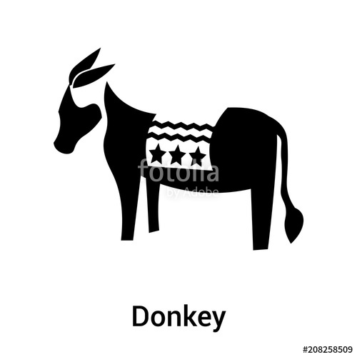 500x500 Donkey Icon Vector Sign And Symbol Isolated On White Background