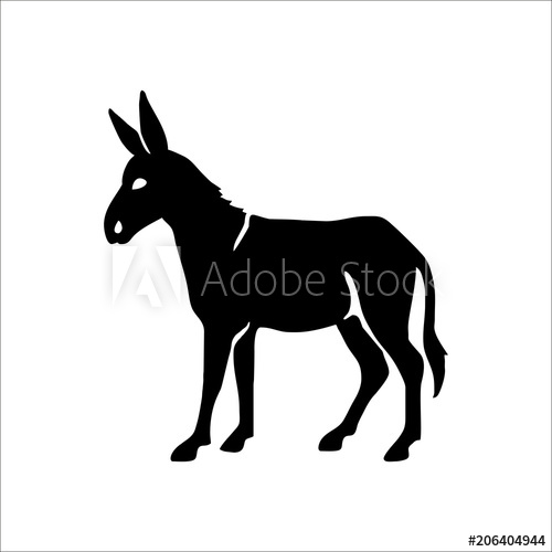 500x500 Donkey Icon Vector Illustration