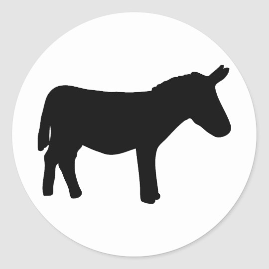 540x540 Black Donkey Icon Classic Round Sticker