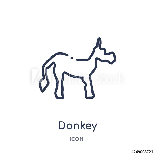 500x500 Donkey Icon From United States Outline Collection Thin Line