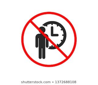 321x280 No Or Stop Person Waiting Icon Service Time Sign Clock Symbol
