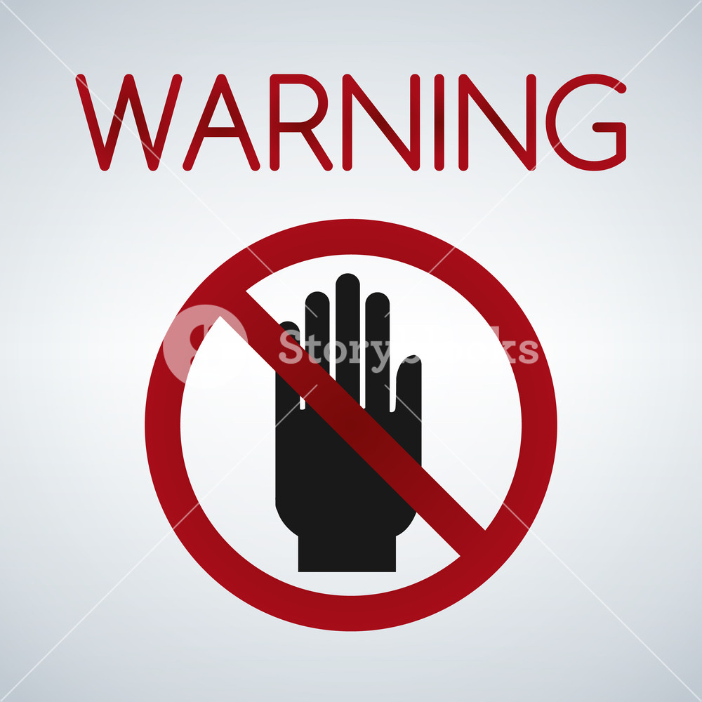 1000x1000 Warning Dont Touchhand Icon, Vector Illustration Isolated On Light