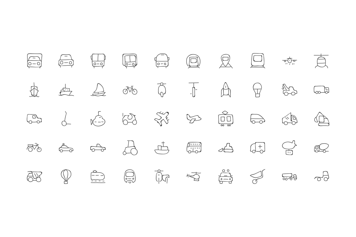1160x772 Transport Hand Drawn Doodle Icon