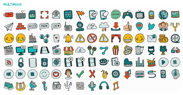 600x312 Hand Doodle Icons On Behance