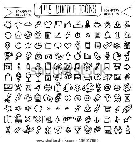 439x470 Vector Doodle Icons Universal Set