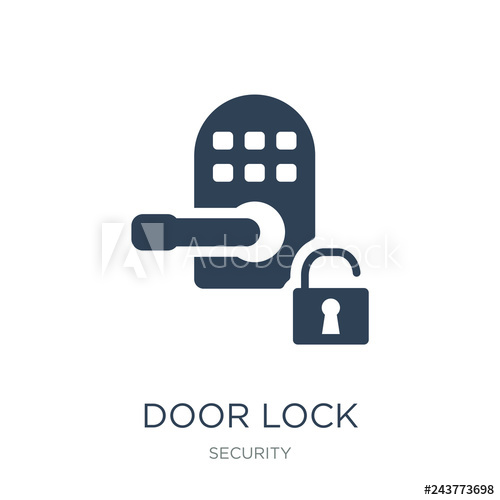 Door Lock Icon Vector On White Background, Door Lock Trendy Filled 500x500 Door Lock Icon Vector On White Background, Door Lock Trendy Filled