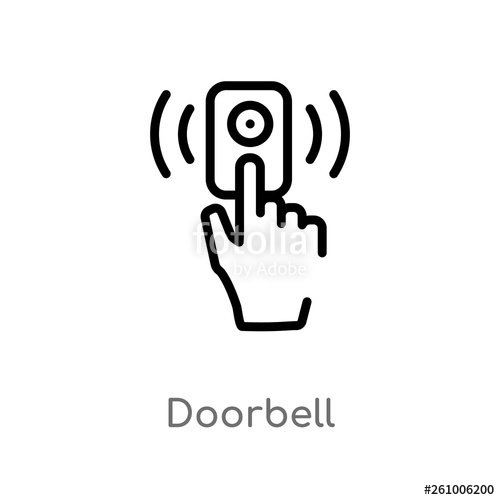 500x500 Outline Doorbell Vector Icon Isolated Black Simple Line Element