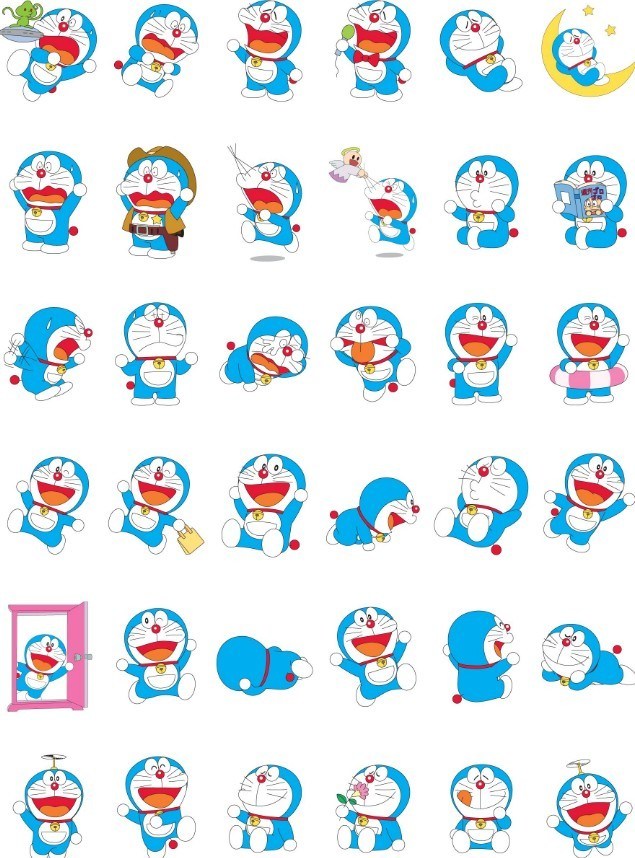 635x858 Free Set Of Vector Cartoon Doraemon Icons