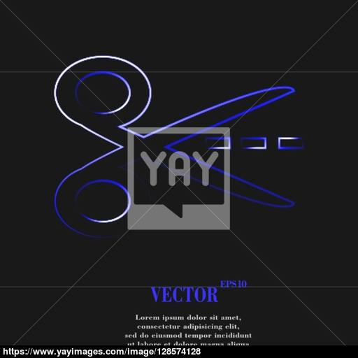 512x512 Scissors Cut Dash Dotted Line Icon Symbol Flat Modern Web Design