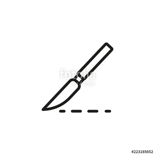 500x500 Surgery Line Icon Surgical Tool, Scalpel, Dotted Line Medical