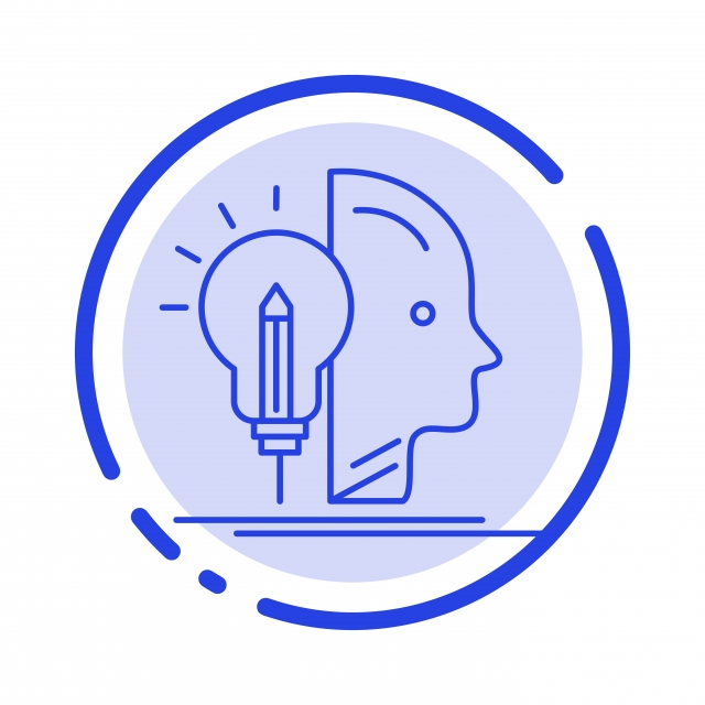 640x640 User Mind Making Programming Blue Dotted Line Line Icon