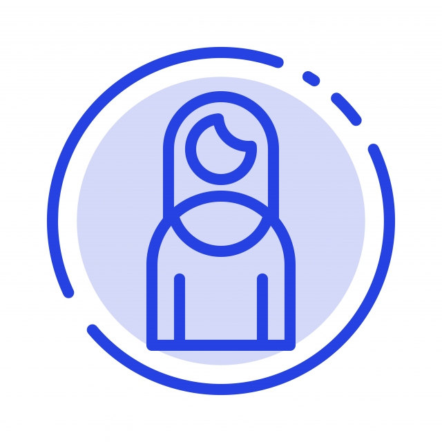 640x640 Women Mother Girl Lady Blue Dotted Line Line Icon, Baby