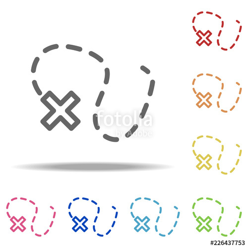 500x500 Dotted Line Icon Elements Of Navigation In Multi Colored Icons