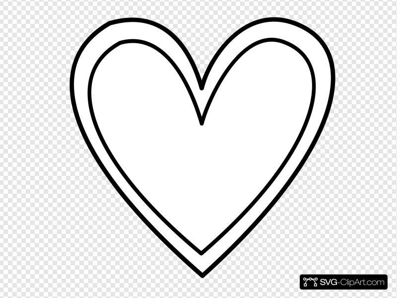 800x600 Double Heart Outline Clip Art, Icon