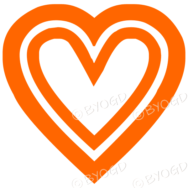 600x600 Orange Double Heart Icon Sticker Be Your Own Graphic Designer