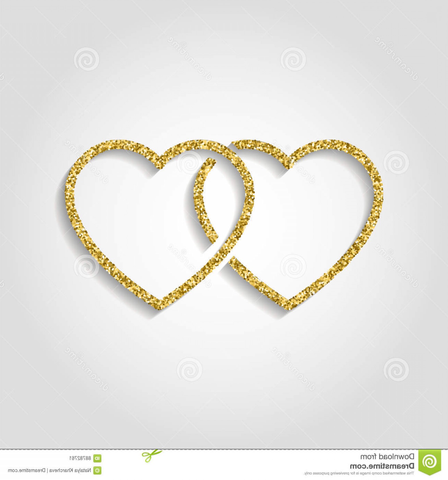 1560x1668 Stock Illustration Glitter Icon Double Heart Gold Logo Love Symbol