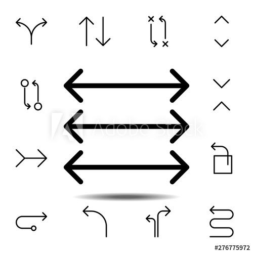 Arrow, Double Icon Simple Thin Line, Outline Vector Element 500x500 Arrow, Double Icon Simple Thin Line, Outline Vector Element